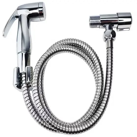 Ducha Higiênica Completa 1/4 Volta Inox Com Registro e Suporte Cromada Chuveirinho Íntimo