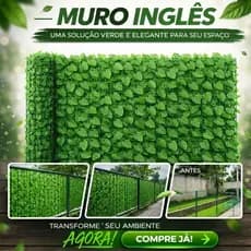 Muro Inglês Jardim Vertical 2x1m Hera Artificial Folhagem Decorativa para Parede Cerca Fachada