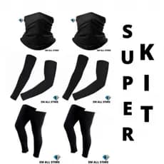 KIT Ciclistas | 2 BANDANA/BALACLAVA + 2 PERNITO + 2 MANGUITO Proteção Solar Compressão + BRINDE