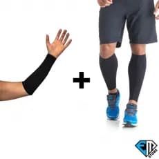 kit Manguito e PERNITO Compressao Curto vôlei Caminhada corrida