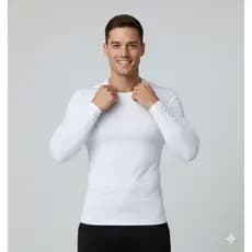 Blusa Esportiva / Camiseta Rashguard / Segunda Pele  Gola Caréca / Calor ou Frio de Manga Longa / Camisa Ciclista