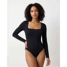 Body Feminino Decote quadrado Manga Longa
