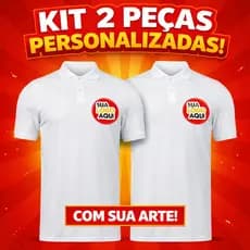 Kit 2 Camisas Personalizadas Gola Polo Logo Frente DTF Piquet Premium Uniforme Fardamento Empresa