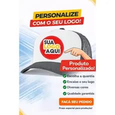 Boné Personalizado DTF Trucker Redinha Tela Aba Curva