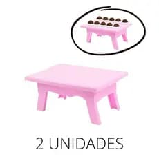 KIT 2 Mesinha Decorativa Aniversario Porta Suporte Doces Decoração (16 CORES) MR
