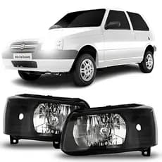 Par/Un Farol Dianteiro Fiat Uno 2004 2005 2006 2007 2008 2009 2010 2011 2012 2013 Fiorino 1ªLinha Novo