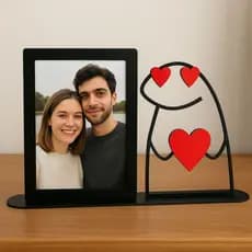Porta Retrato Flork MDF Decoração Divertida Amor Presente Criativo Namorados Casal