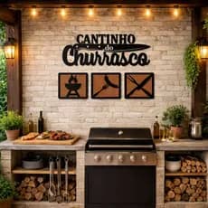 Placa Cantinho Do Churrasco Churrasqueira Decoração Mdf