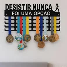 Porta Medalhas Corrida em MDF – Suporte para 40 Medalhas Esporte e Maratona Parede