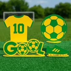 Kit Display Futebol Mdf Festa Decoração Copa Do Mundo