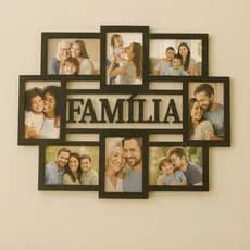 Mural Porta Retrato MDF para 8 Fotos 10x15 | Família, Decorativo e Pronto para Usar na Parede
