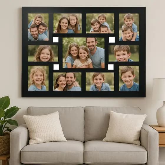 Mural de Parede em MDF para 11 Fotos – Quadro Decorativo
