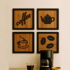Quadro Decorativo Cantinho do Café MDF Parede Área Gourmet Cozinha Cafeteria Lanchonete Presente Criativo