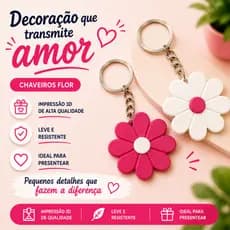 Chaveiro Flor Margarida Presente Delicado Lembrancinha Romântica Chaveiro Decorativo