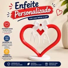 Coração Personalizado com Nomes | Presente Romântico Decorativo para Casais