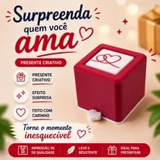 Caixa Surpresa Porta Aliança Porta Anel Romântico Pedido de Casamento Namoro Presente Romântico