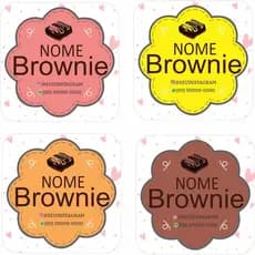 100 Etiquetas Adesivas Brownie - Personalizada 4x4cm