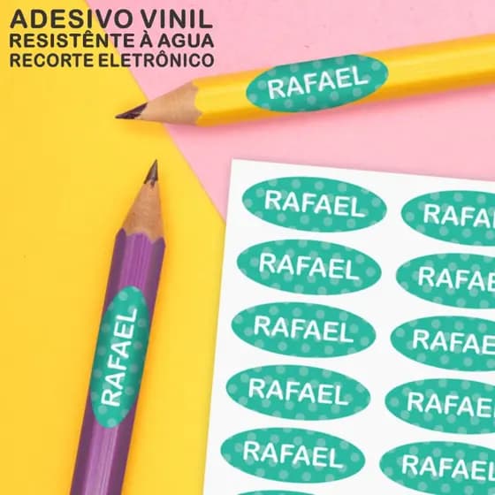 120 Etiquetas Adesivas Escolar Lápis em Vinil Prova D’água Etiqueta Escolar