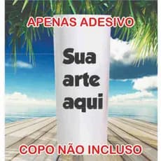 Adesivos transparente ou branco vinil para copo long drink ou copo twister