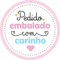 Kit 120 Etiquetas Adesivos Pedido Embalado Com Carinho Coração