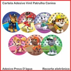 Kit 120 Adesivos selo Patrulha Canina | Personagem Patrulha | Skye |  Medida 4x4