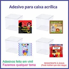 Rótulo Adesivo Para Caixa Acrílica Personalizados | Qualquer Tema | Adesivo Caixinha Acrilica