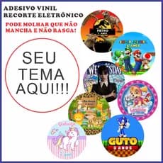 100 Adesivos Vinil Personalizados Para Lembrancinhas. Qualquer Tema - Aniversário  - Latinha Tubete