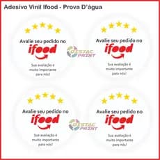Kit 100 Adesivos Vinil para o IFood Delivery Entrega Moto Boy| 4x4 |Vinil à prova d'água