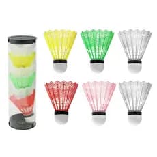 6 Petecas de Badminton Coloridas Treino Esporte Ar Livre Praia
