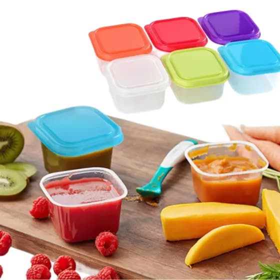 Kit 8 Potes Quadrados / Redondos Potinhos Mini Pote Com Tampa Para Alimentos Temperos Condimentos