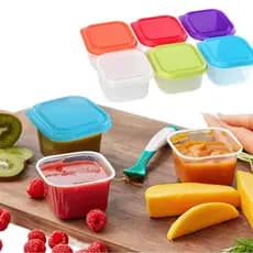 Kit 8 Potes Quadrados / Redondos Potinhos Mini Pote Com Tampa Para Alimentos Temperos Condimentos