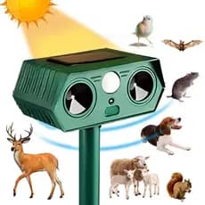 Repelente de Animais Elétronico Ultra-sônico Solar Afasta Cachorro Gato Morcego Pássaros