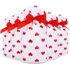 Saco de Presente 12 Unidades Com Fitinha Coração 23x24cm
