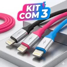 Cabo Lightning iPhone 1.2M Reforçado 3.1A Carregamento Rápido iPhone 6 7 8 X 11 12 13 14