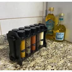 Porta temperos organizador kit 10 potes para condimentos + ETIQUETAS