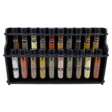 Porta Temperos/Condimentos kit com 20 Tubetes e Tampas + Suporte +  Adesivos