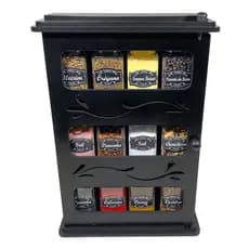 Porta Temperos Condimentos Organizador Armarinho 12 Potes 170ml Mdf