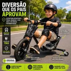 Triciclo Gira 360 Infantil Gira Gira Bike Pedal Carrinho Drift Piloto Corrida INMETRO