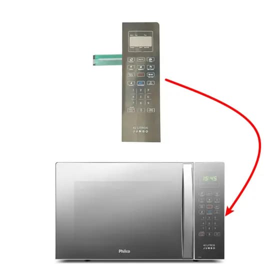 Teclado de Membrana Compatível com Micro-ondas Philco PMO42EB – Espelhada