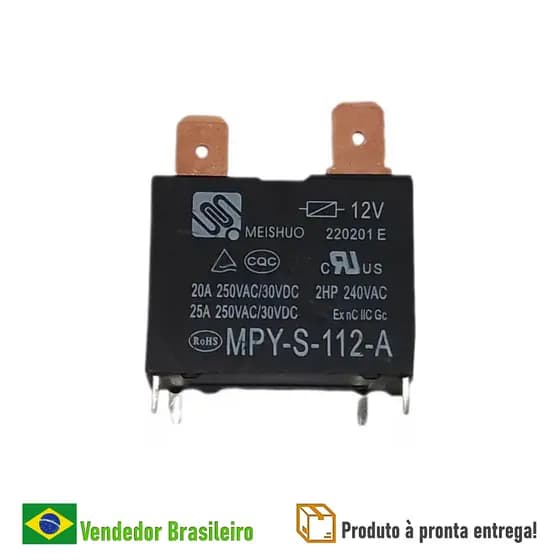 Rele 12V x 20A P/ Ar-Condicionado - Rele da Placa De Ar Condicionado Compatível com diversas marcas