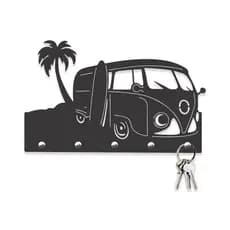 Porta Chaves Kombi Califórnia em Mdf Vazado de 3mm Preto Fosco