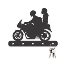Porta Chaves Motocicleta em Mdf Vazado de 3mm Preto Fosco