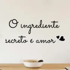 Frase O Ingrediente Secreto é Amor Quadro Decorativo Deus Jesus MDF Preto