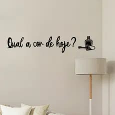 Frase Qual a Cor de Hoje Quadro Decorativo Deus Jesus MDF 3mm Preto Fosco