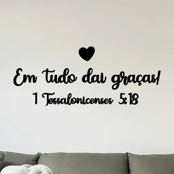 Frase Em Tudo Dai Graças 1 Tessalonicenses 5:18 Quadro Decorativo Religioso Deus Jesus