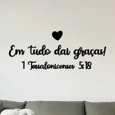 Frase Em Tudo Dai Graças 1 Tessalonicenses 5:18 Quadro Decorativo Religioso Deus Jesus