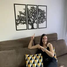 Quadro Decorativo Vazado Árvore da Vida MDF 3mm Preto Fosco