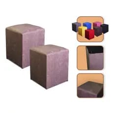 KIT 2 PUFF QUADRADO PARA SALA CUBO RESISTENTE PUFF PARA QUARTO DECORATIVO PUFF