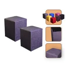 KIT 2 PUFF QUADRADO PARA  QUARTO SALA CUBO RESISTENTE PROMOÇÃO PUF DECORAÇÃO