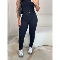 CALÇA JEANS FEMININA PRETA CALÇA JEANS SKINNY CINTURA ALTA COM LYCRA LEVANTA BUMBUM